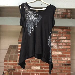 Vocal Embellished Black Top